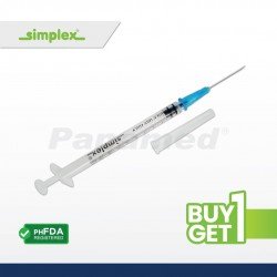 Simplex Disposable Syringe w/ Needle, 1cc G23 x 1